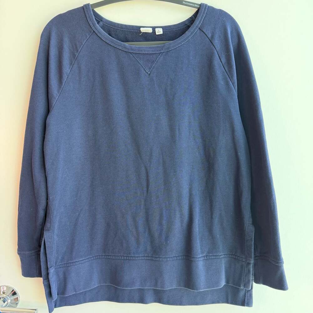 Gap French Terry Raglan Crewneck Sweatshirt with Side Slits